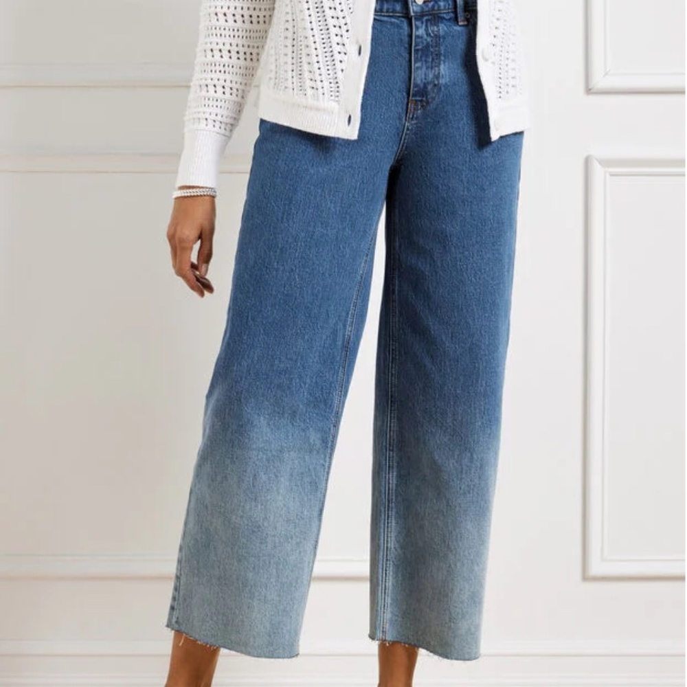TALBOTS WIDE LEG CROP JEANS - HOFFMAN WASH - Picture 2 of 16